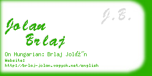 jolan brlaj business card